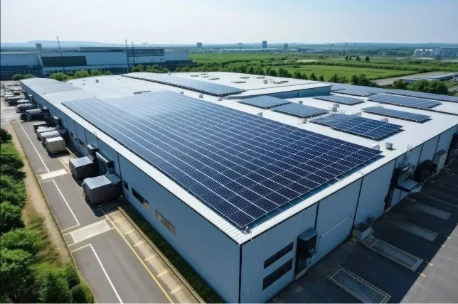 Industrial facility with rooftop solar
